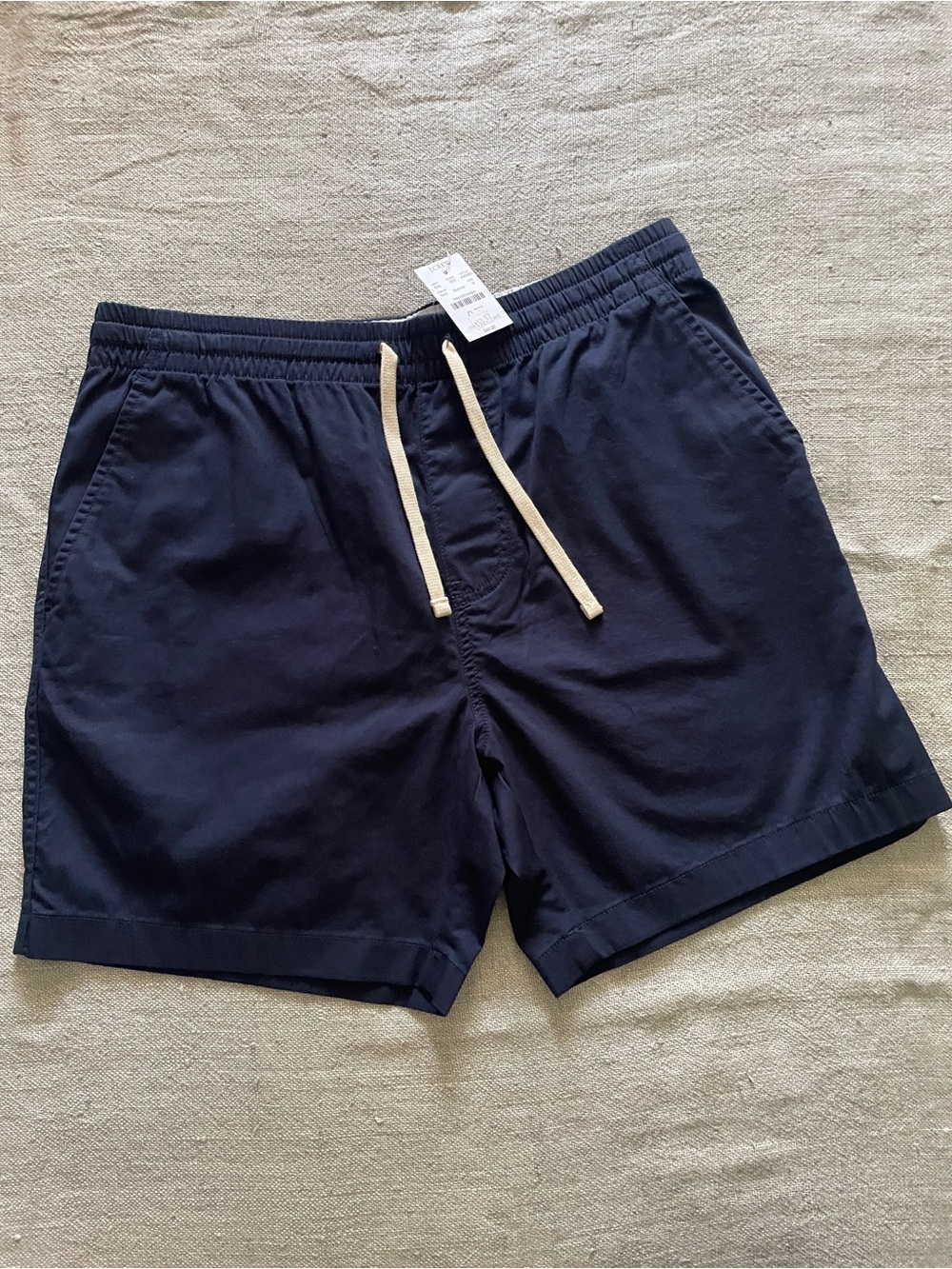 J. Crew Navy Kids Drawstring Shorts with Cream Ties